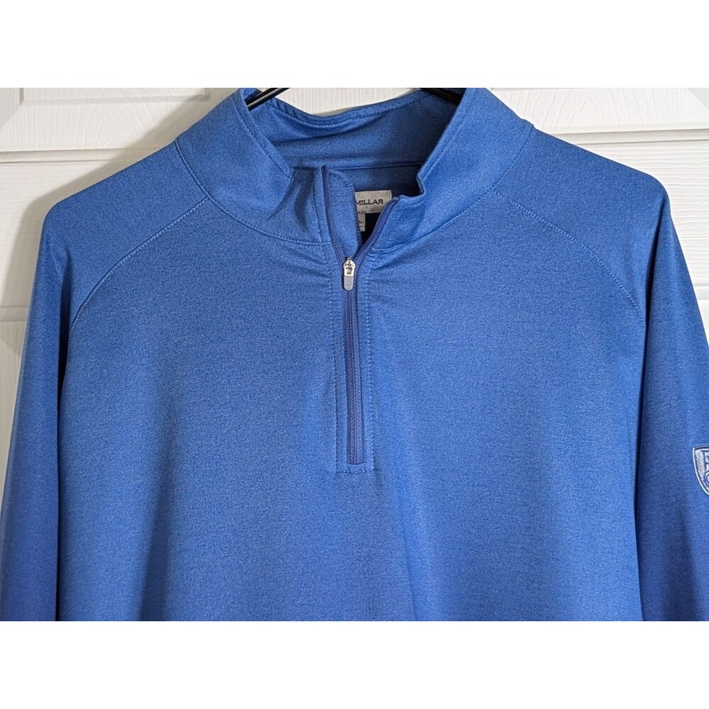 Peter Millar Perth Performance Golf Pullover Mens XL Blue Ombre L/S !/4 Zip Logo - Picture 2 of 10